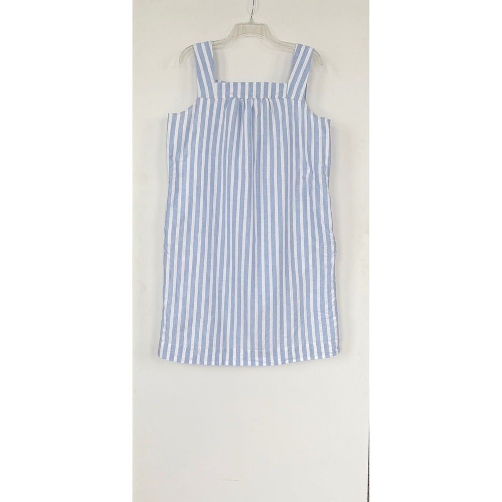 Joules Darcie Blue White Striped Linen Blend Pinafore Dress 12 Pockets Coastal